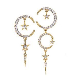 Moon and Stars Rhinestone Earrings